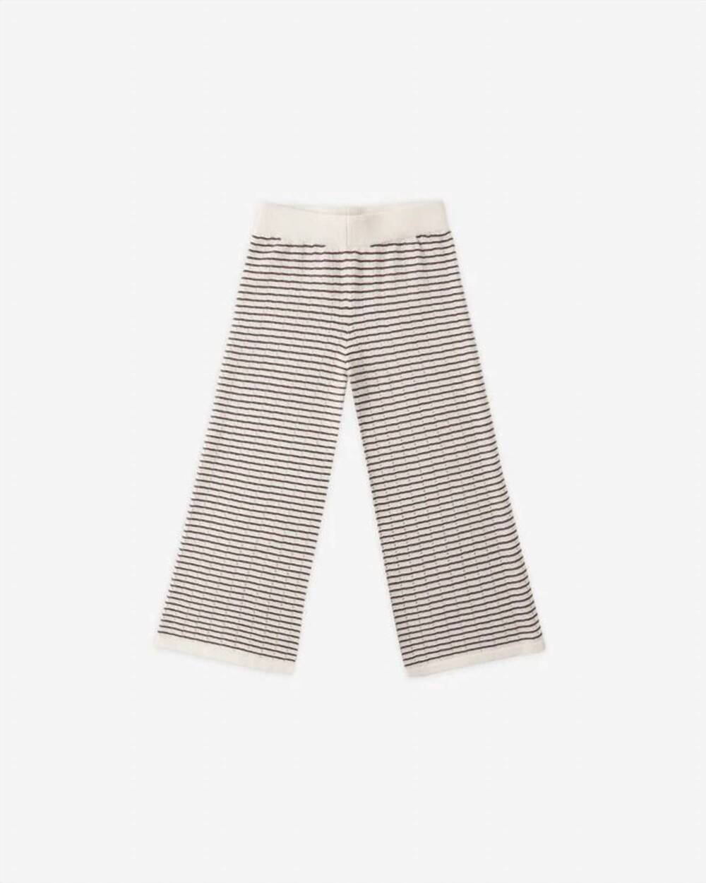 NEW RYLEE + CRU kid's knit wide leg pant in chocolate stripe